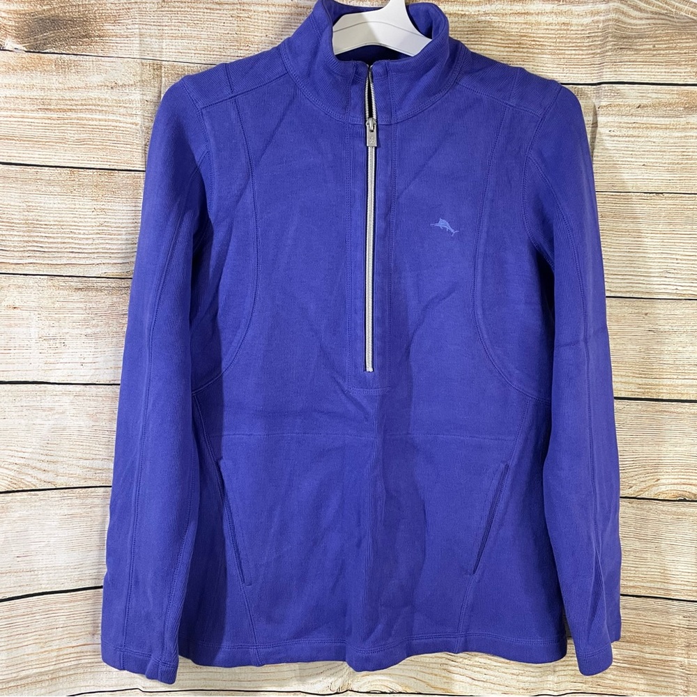 TOMMY BAHAMA 🌴 Women’s Aruba Half-Zip Pullover Royal Blue/Purple